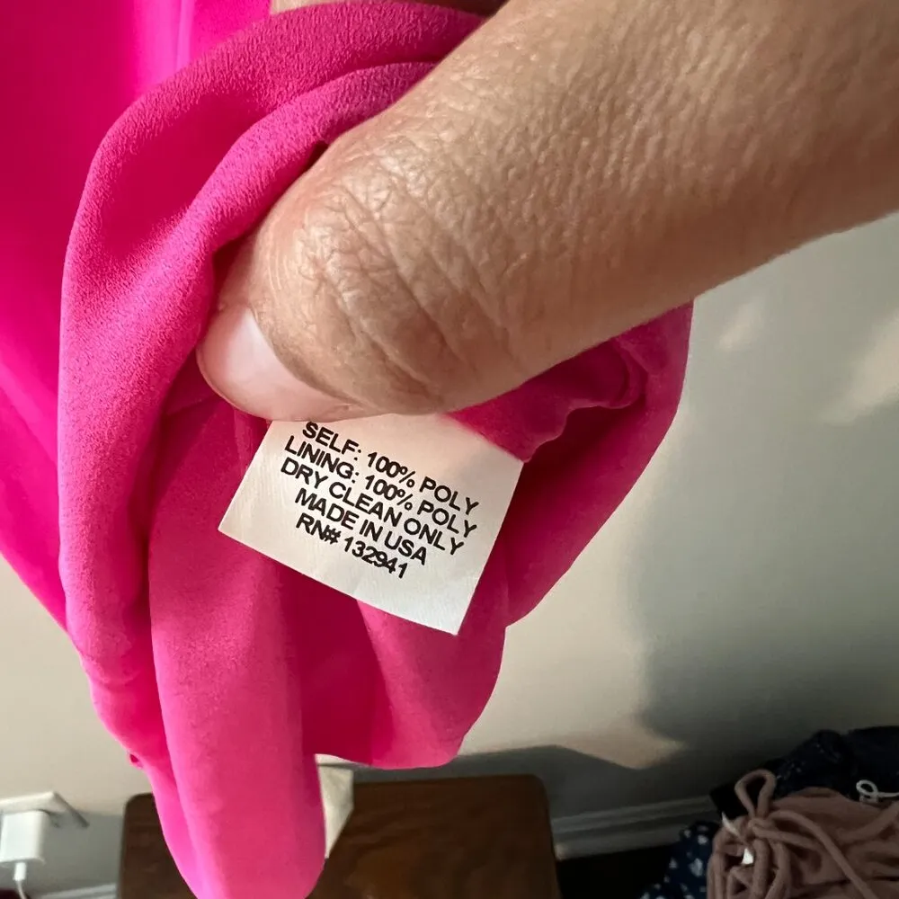 Amanda Uprichard One Shoulder Fuchsia Pink Ruffled Dress size P - Image 7