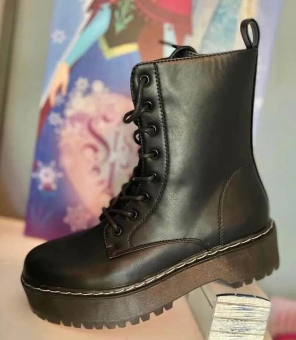 Unionbay Kiwi Leather Platform Combat Boots - Image 2