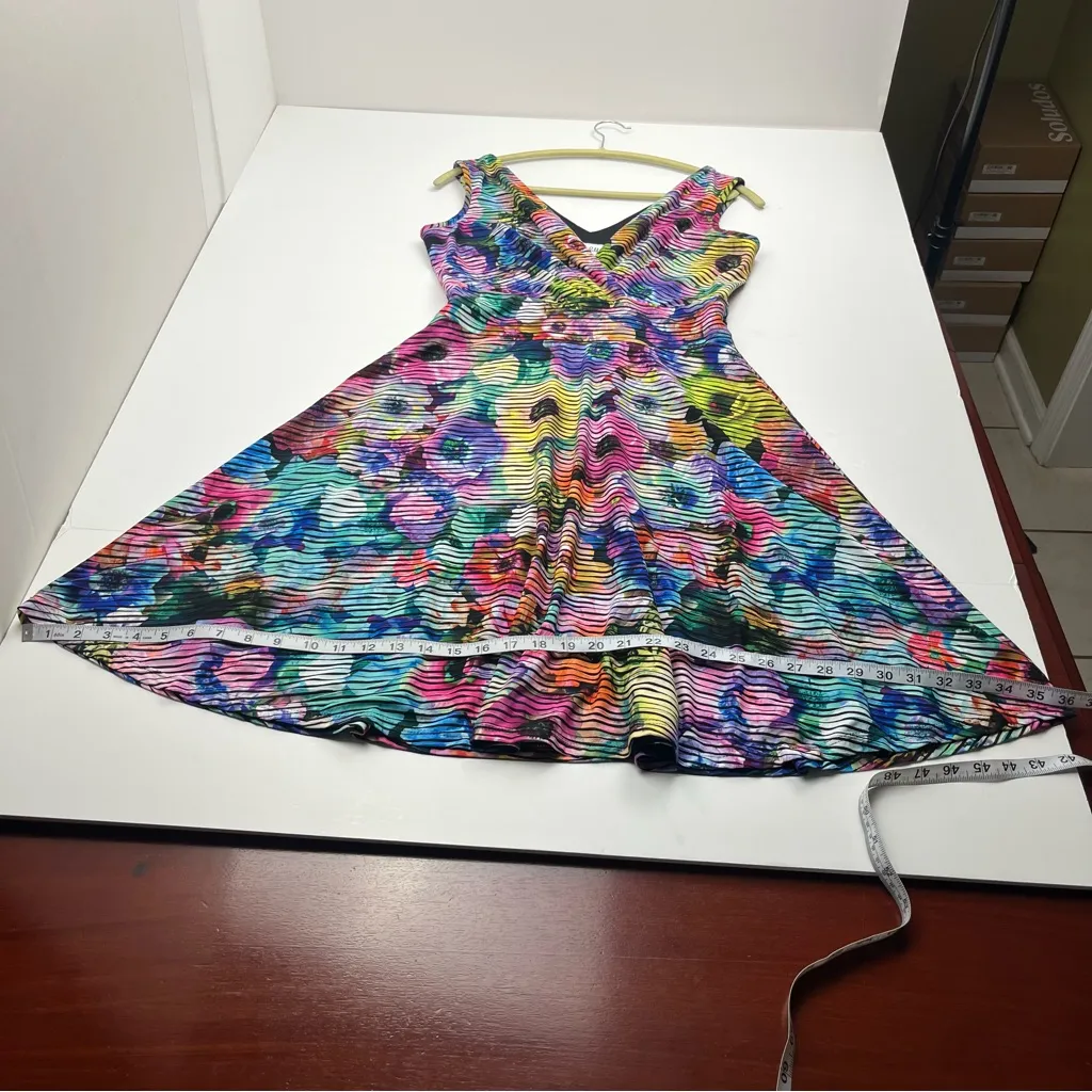 Joseph Ribkoff Colorful Floral Dress A-Line Skirt Style 202389 Womens Size 8‎ - Image 10