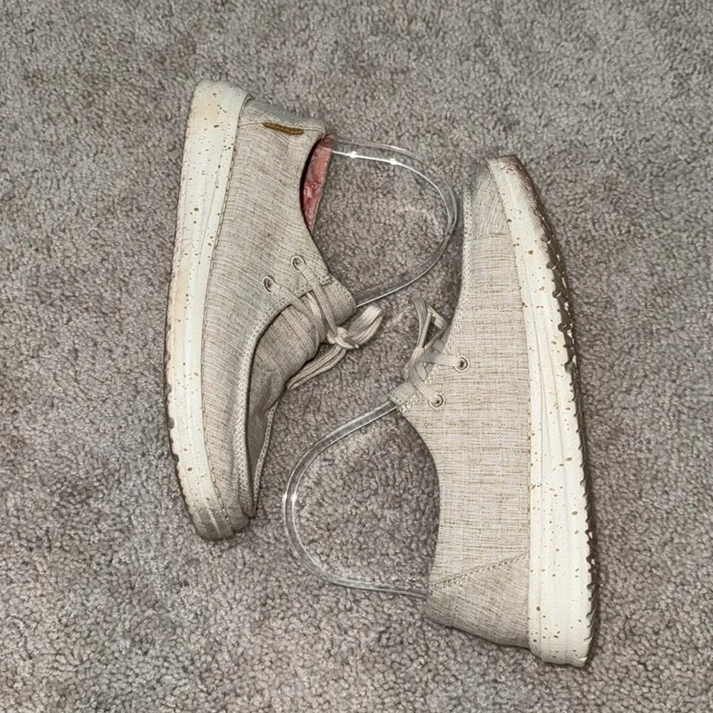 Hey Dude Wendy Chambray White Nut Slip On Shoe Sz Women's 6 - Image 3