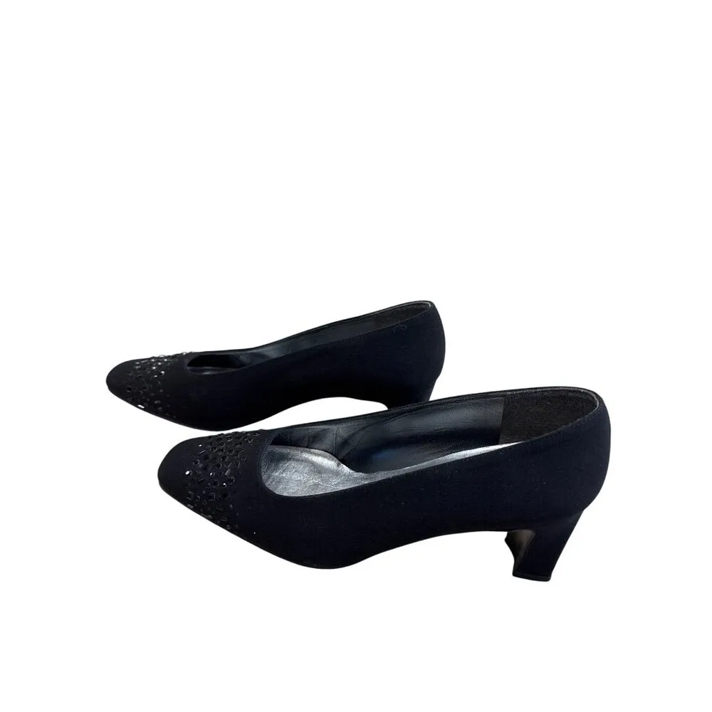 Stuart Weitzman Womens Black Leather Heeled 2.5 " Shoes  Size 7B SKU 7482 - Image 3