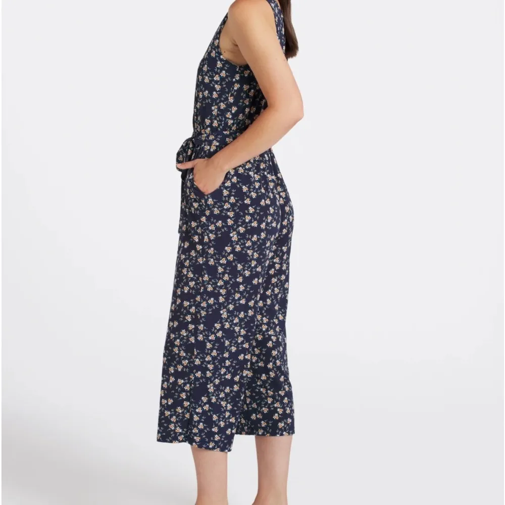 Knit Tie Waist Cropped‎ Jumpsuit - Image 3