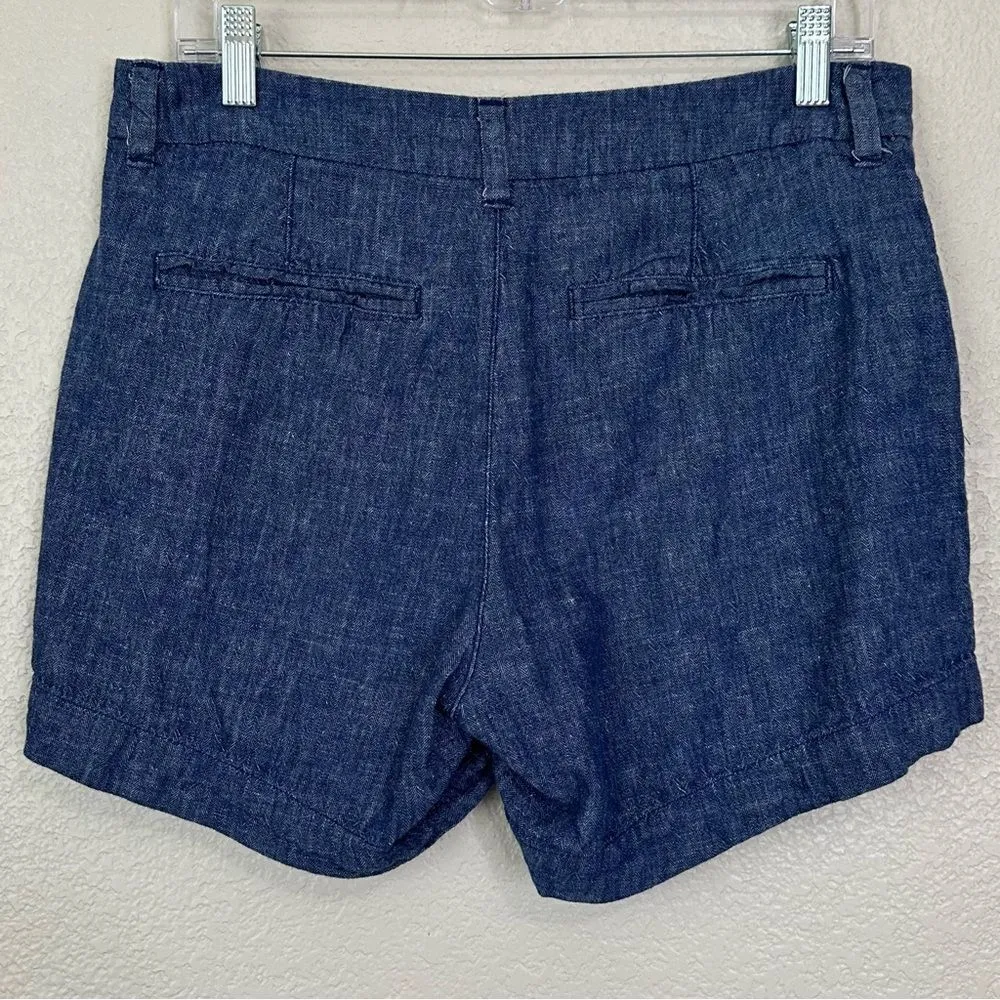 Old Navy Linen Blend Dark Chambray Mid-Rise Everyday Shorts, Size 6 - Image 5