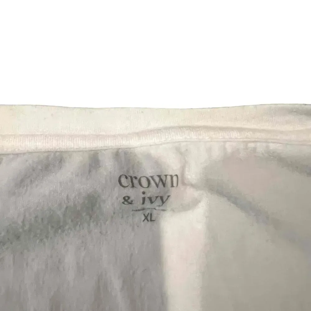 Crown And Ivy Short Sleeves Crew Neck Striped‎ Pattern T-Shirt Size XL - Image 4