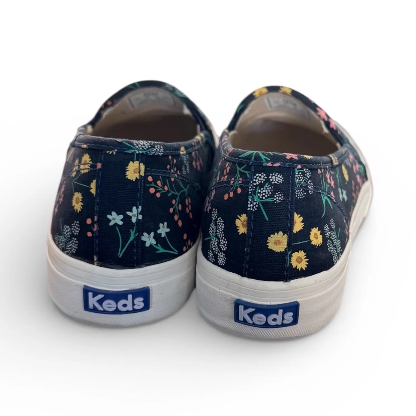 Keds Rifle Paper Women's Slip On Sneakers Navy Floral Print Canvas Size 7.5 - Image 3