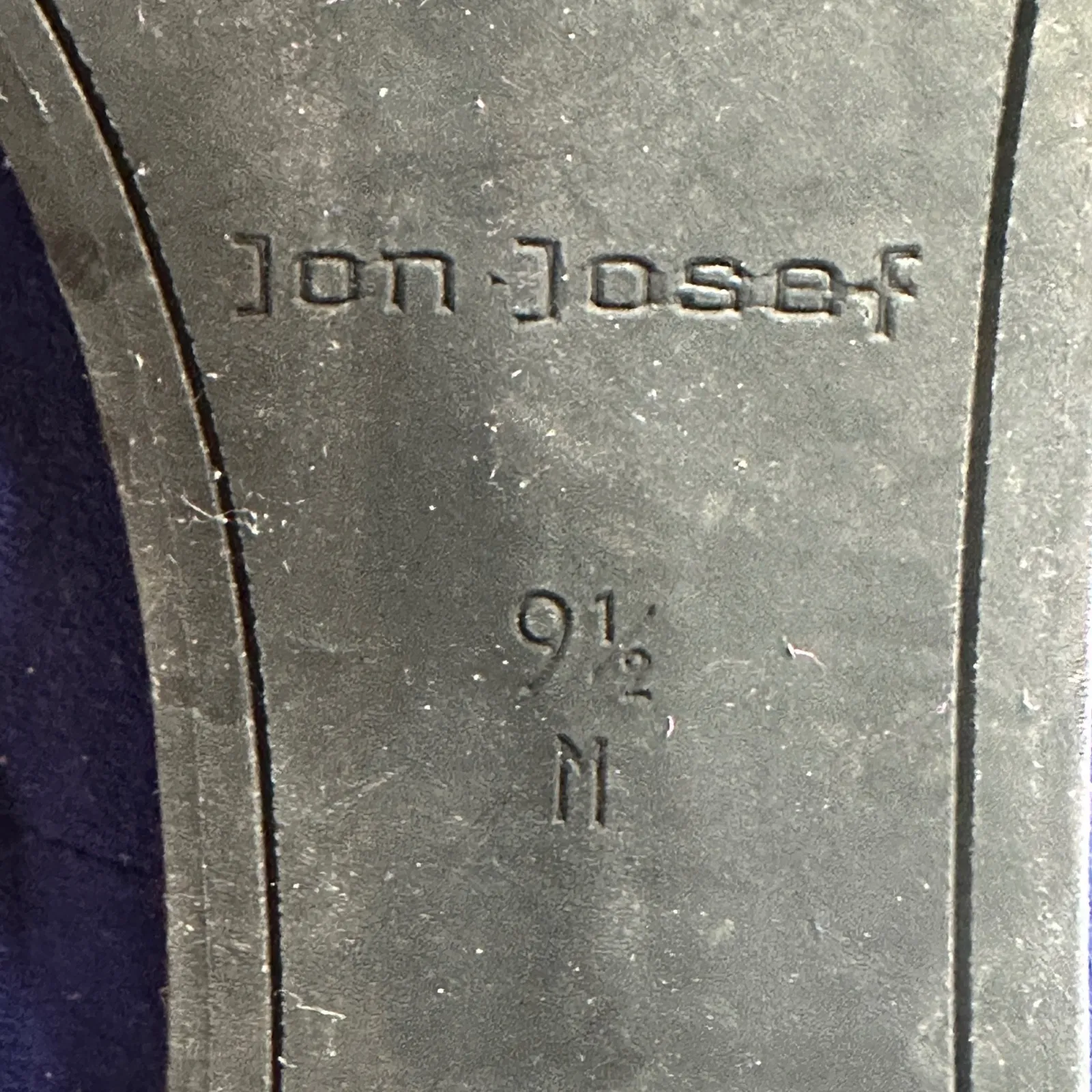 Jon Josef Womens Blue Suede Ruffle Block Heel Pumps 9.5 Retro Parisian Office - Image 6