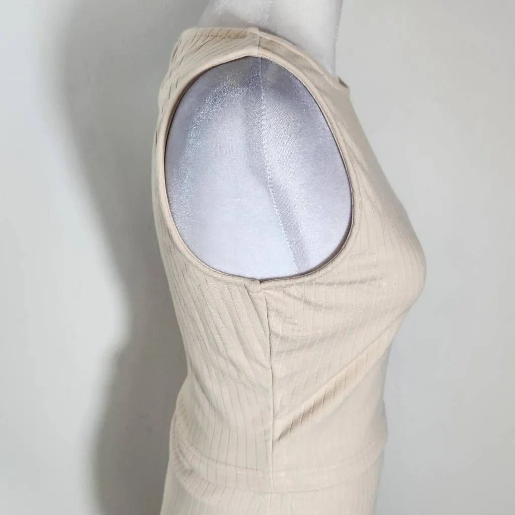 Pretty Garden Chic Cream Ribbed Knit Matching Set NWT Size Small - Image 4