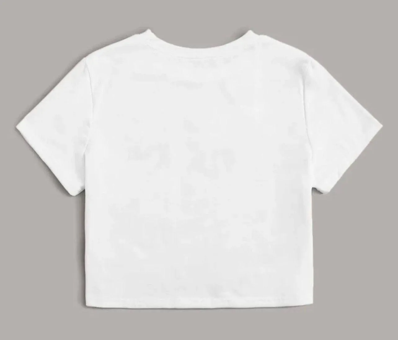 White Cropped Rose Sketch Tee - Image 2