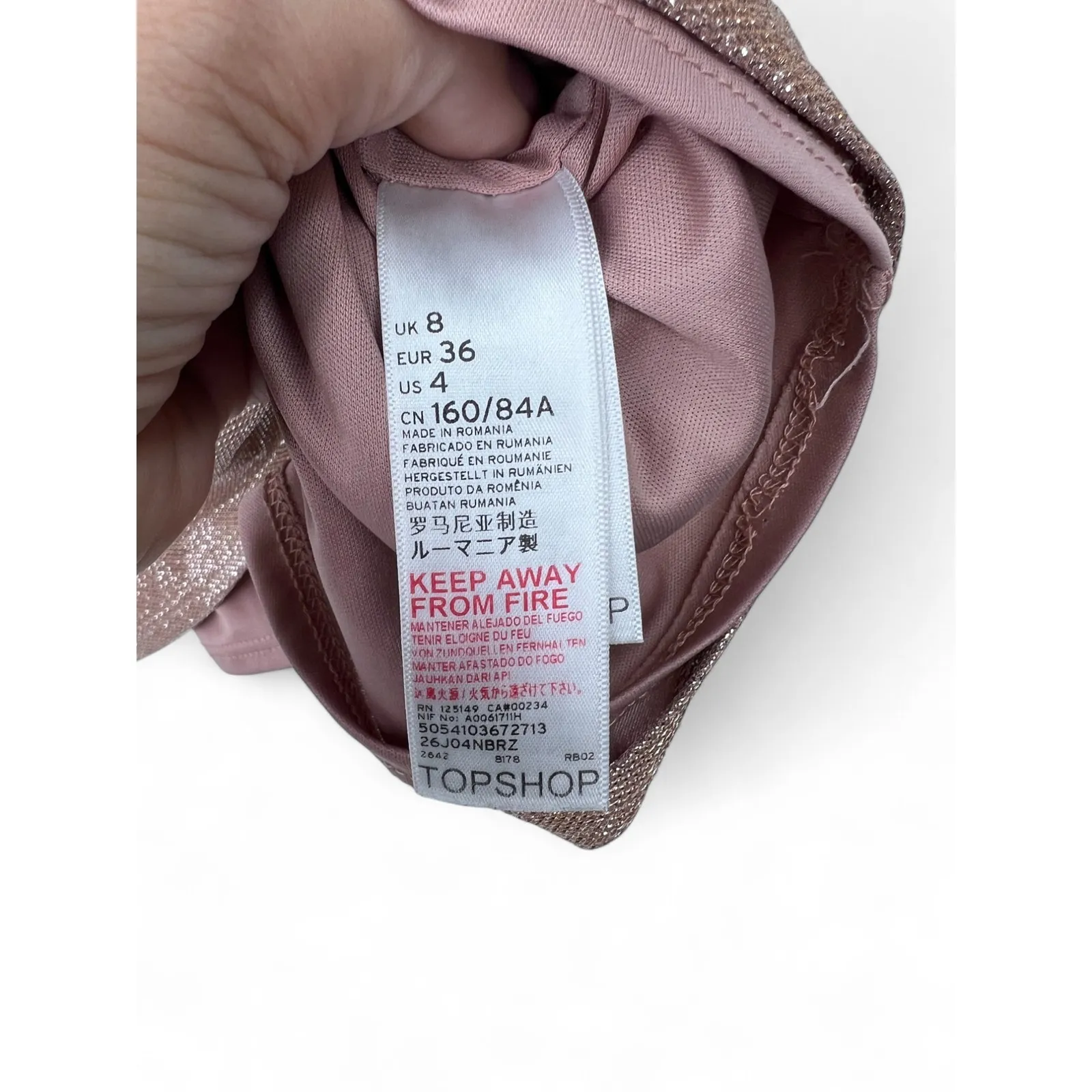 TOPSHOP | 4 | Dress Mini Embroidered Flowers Metallic Shimmer Tank Sleeveless - Image 5