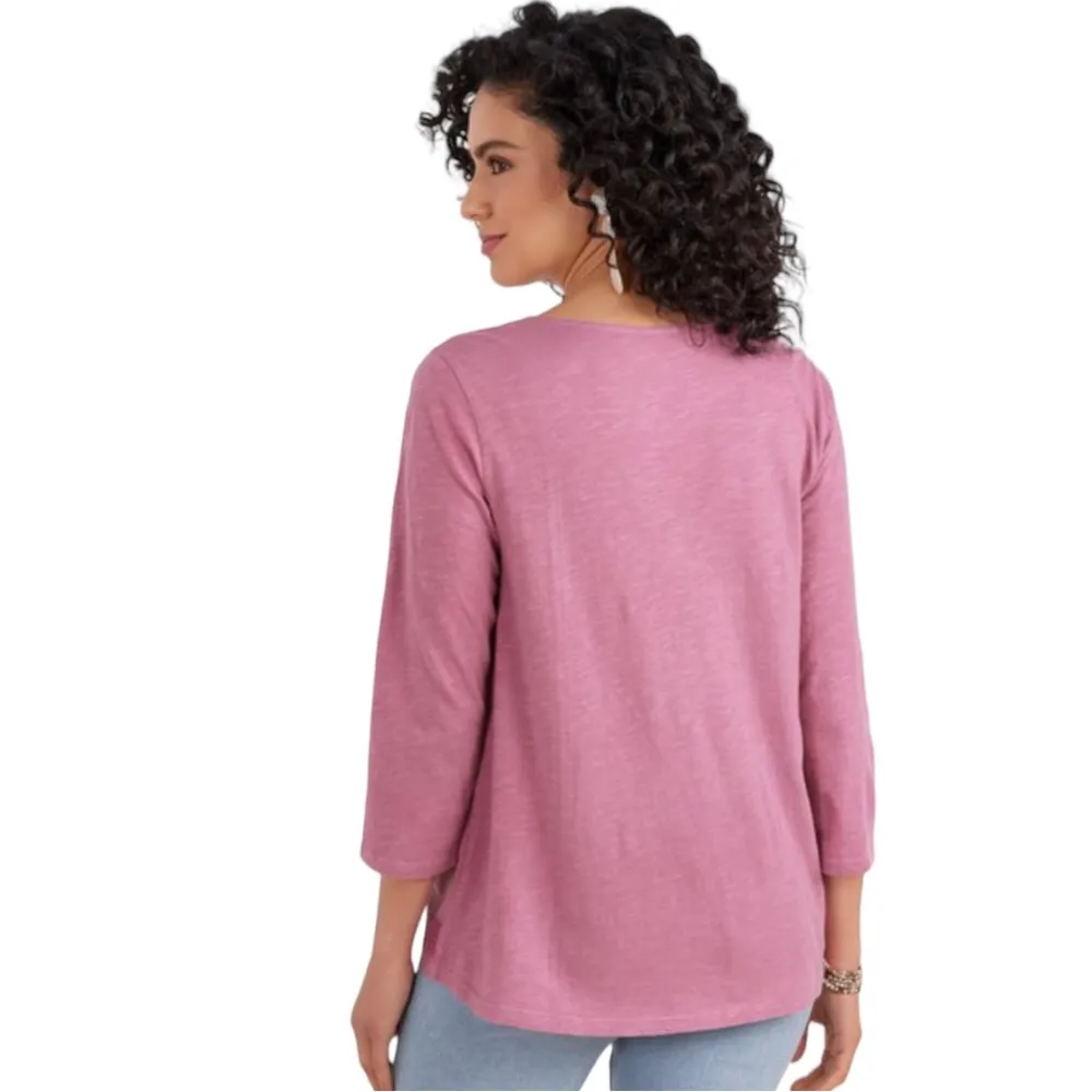 Soft Surroundings Women’s Coconut Dreams Embroidered V Neck Tunic - Image 2