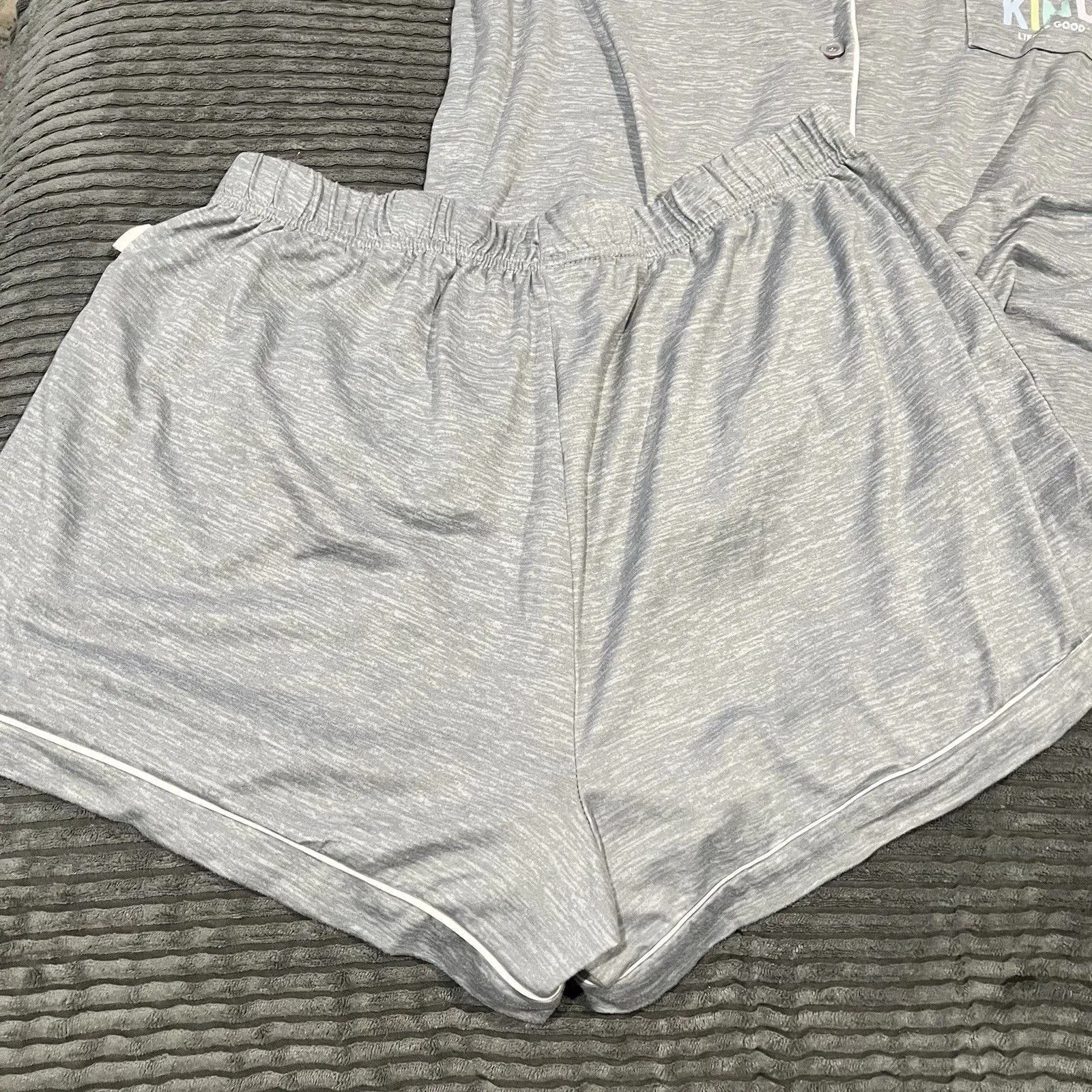 Women's Life Is Good 2 pc Sleep L Pajama PJs Be Kind Life is Good Shirt Shorts - Image 6