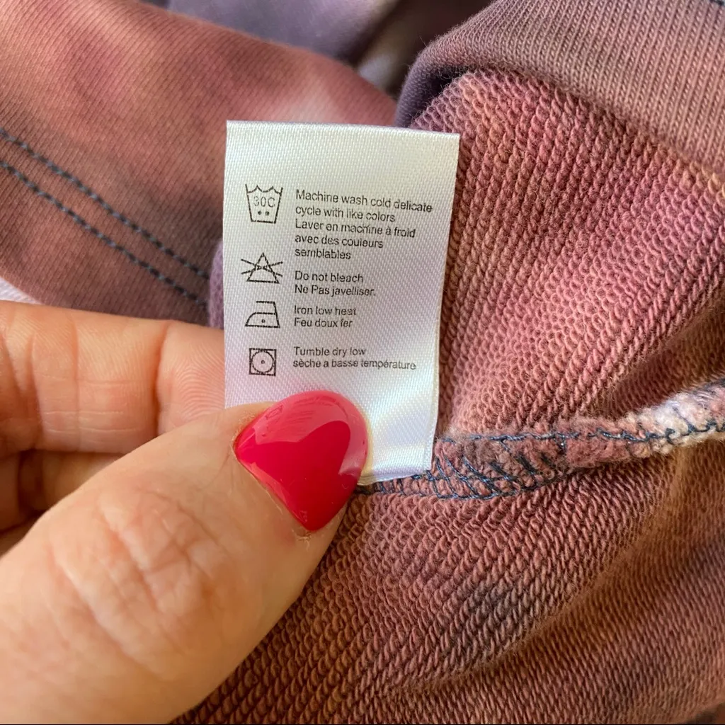 Chaser Mika Tie Dye Sweatshirt Berry NWT Women's Size XS Purple Multi - Image 9