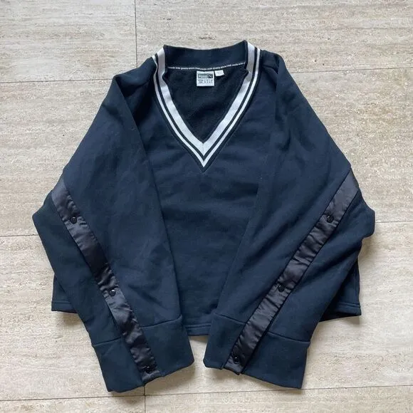 PUMA Warm SNAP Crossed CROPPED FLEECE‎ JACKET Pullover Gym Yoga Coat Women's M - Image 5