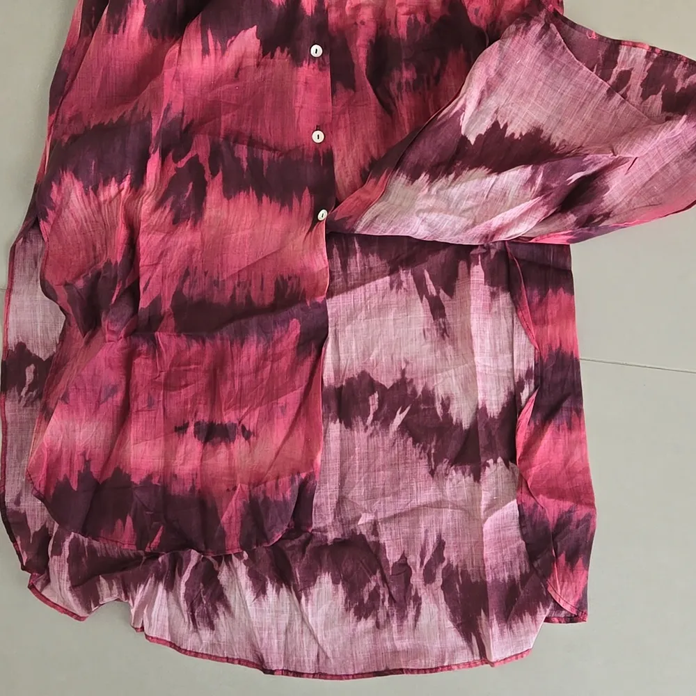NWT! Zara Red & Black Tie Dye Button-Up Maxi Dress - Image 5