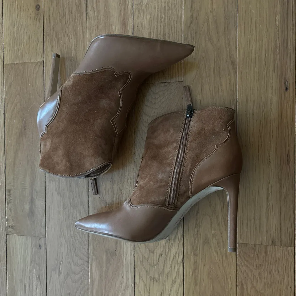 Sam Edelman Bradley Saddle Suede Leather Heeled Boots Women Size 10 - Image 13