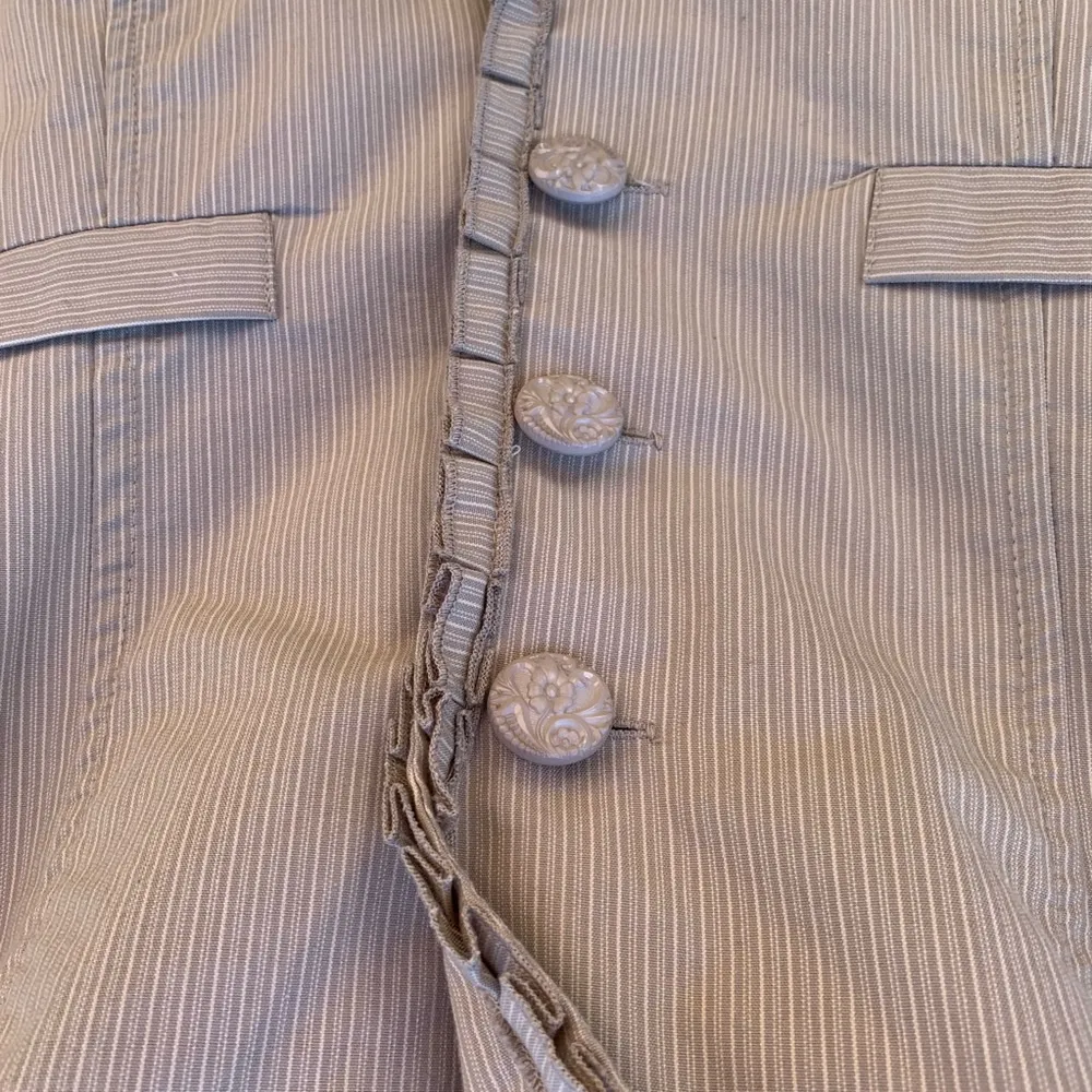 Maurices Khaki 3 Button Ruffle Hem Collared Jacket‎ - Image 3