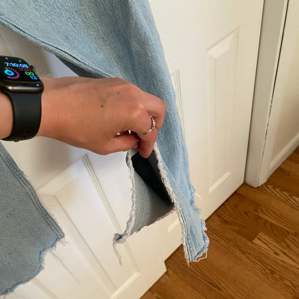 Zara Blue Flare Wide Leg Jeans - Image 4