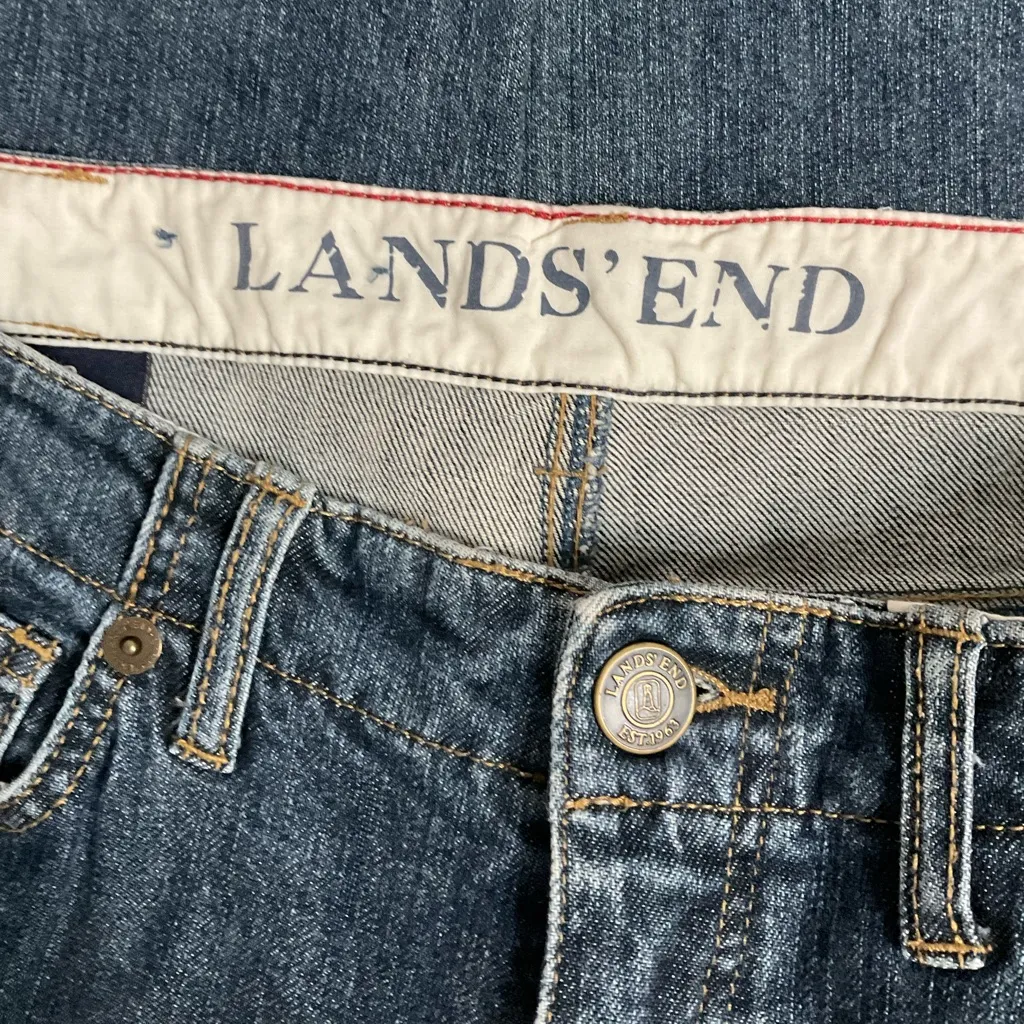 Lands' End Women's Original Fit Classic Waist Boot Leg Jeans in Classic Blue - Image 3