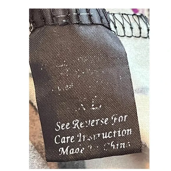 DICE SOFT‎ BLACK FLORAL ROSE PRINTED MINI SHIRT DRESS MOCK NECK KEYHOLE SIZE XL - Image 7