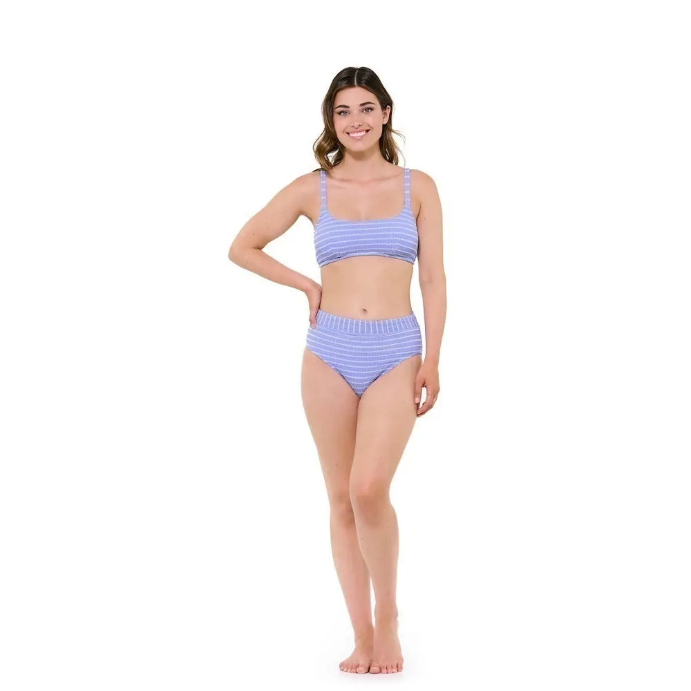 Freshwater Ribbed Bralette Top High Waisted‎ Bikini Size XXL (20) NWT Lilac Purple - Image 4