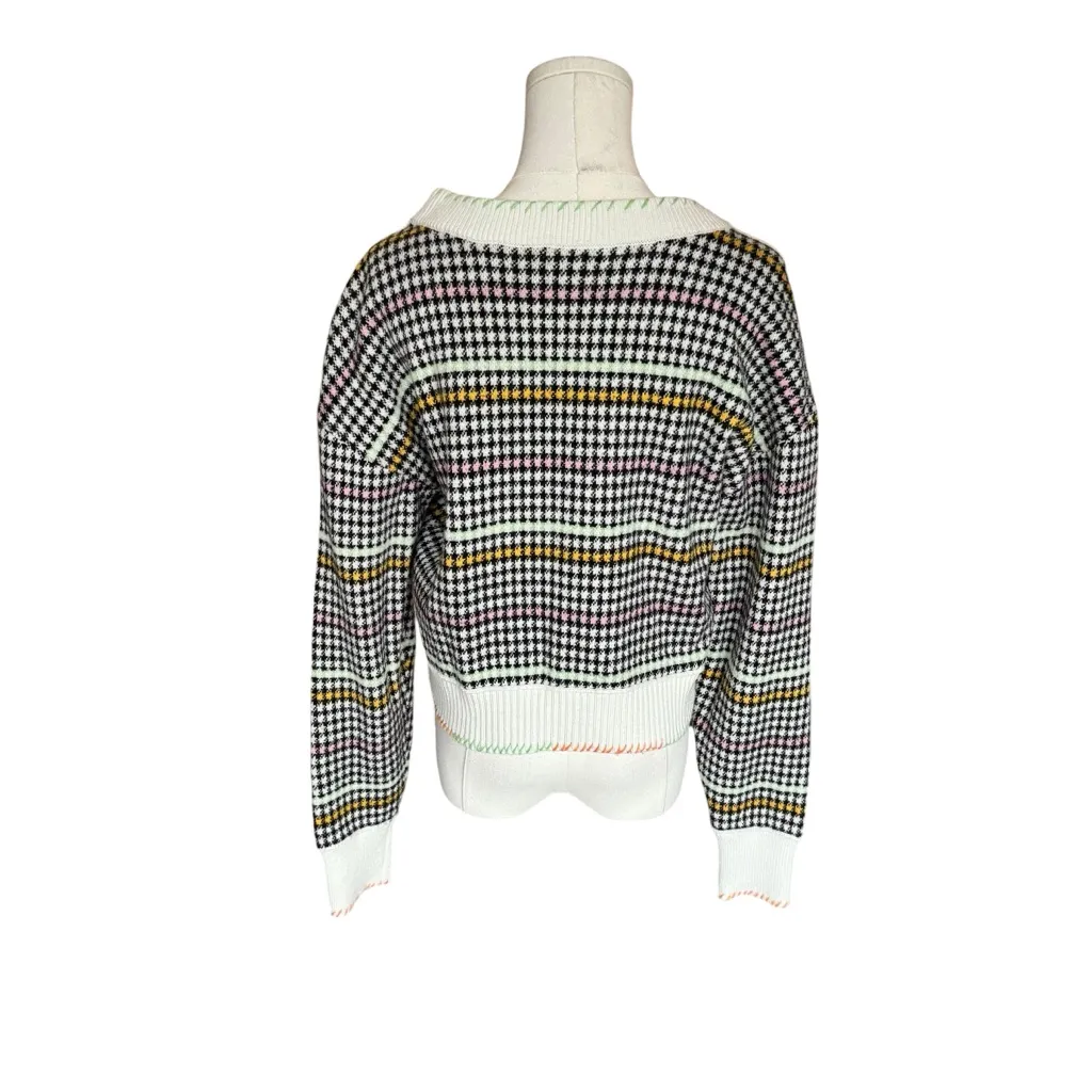 Maeve x Anthropologie - The Sutton Compact Cardigan Houndstooth Sz M - Image 4