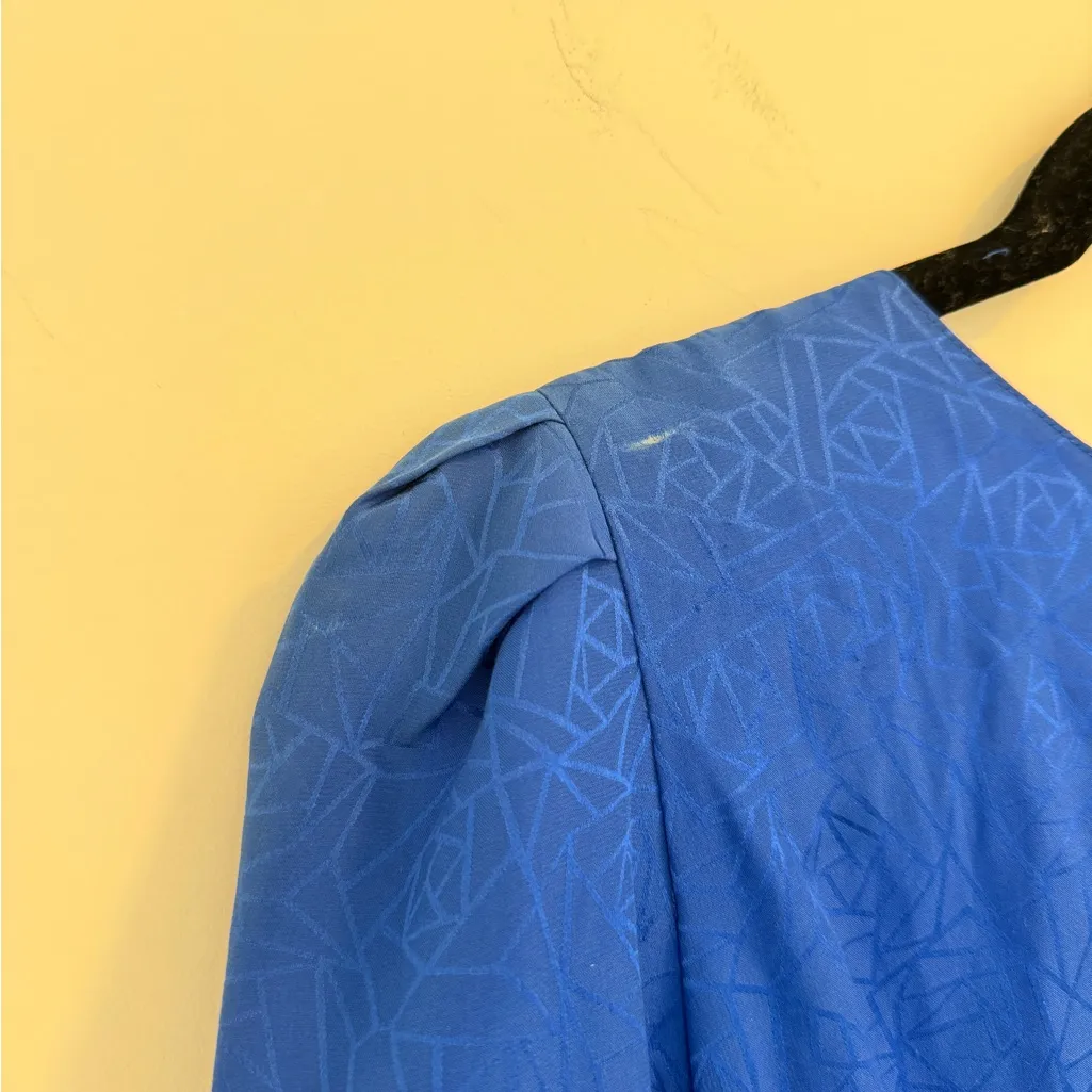 Vintage Nora Noh Silk Dress Blue Size 6 - Image 7