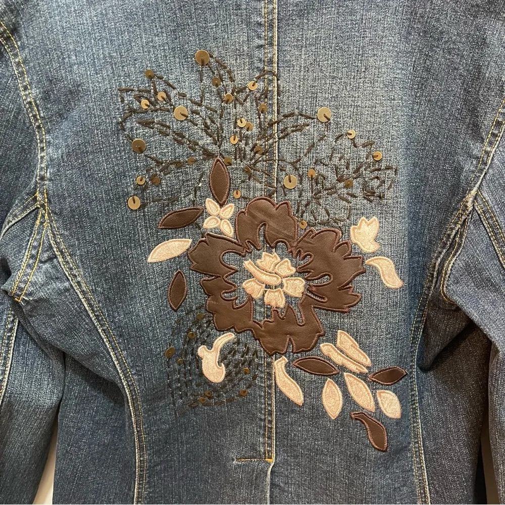 Vintage Votre Nam Embroidered Jean Jacket Size 8 Y2K Lizzy McGuire - Image 6