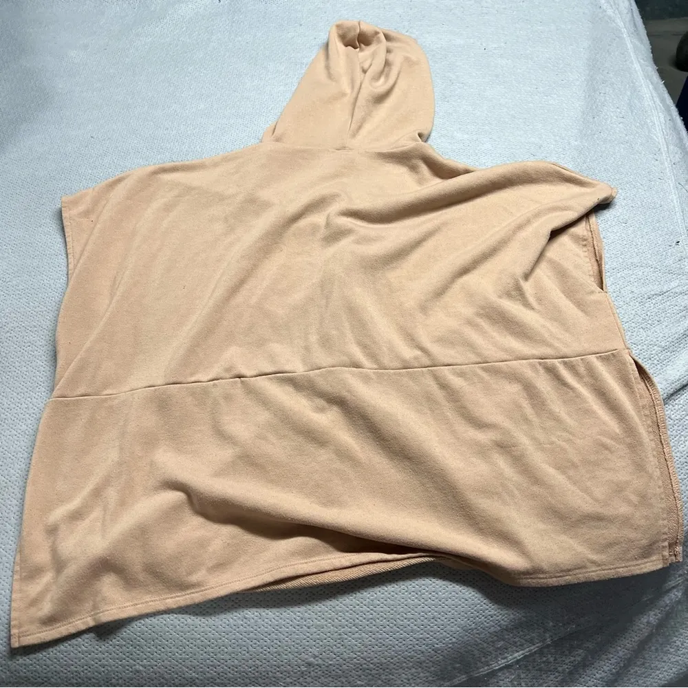 Vintage Free People Beige Tan Lace Up French Terry Oversized Hoodie One Size EUC - Image 5