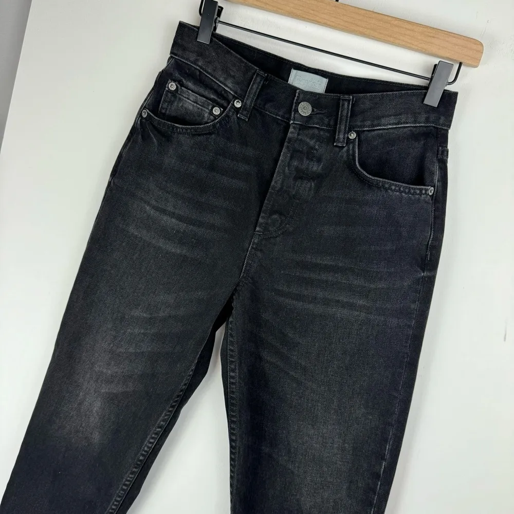 Boyish Jeans The Tommy Straight Leg Sz 25 Black Stone Wash Button Fly Crop - Image 7