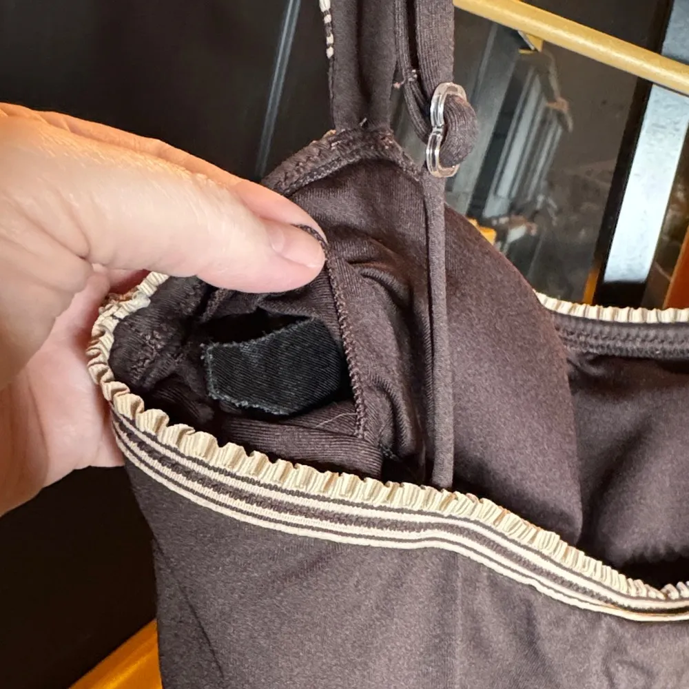 BECCA Floral Embroidered Lace Chocolate Brown Swimsuit Set Size Small - Image 12