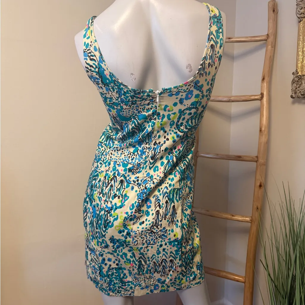 Lilly Pulitzer Ember Sea Oat Escapades Shift Dress w/Gold Appliqué Size 2 - Image 6
