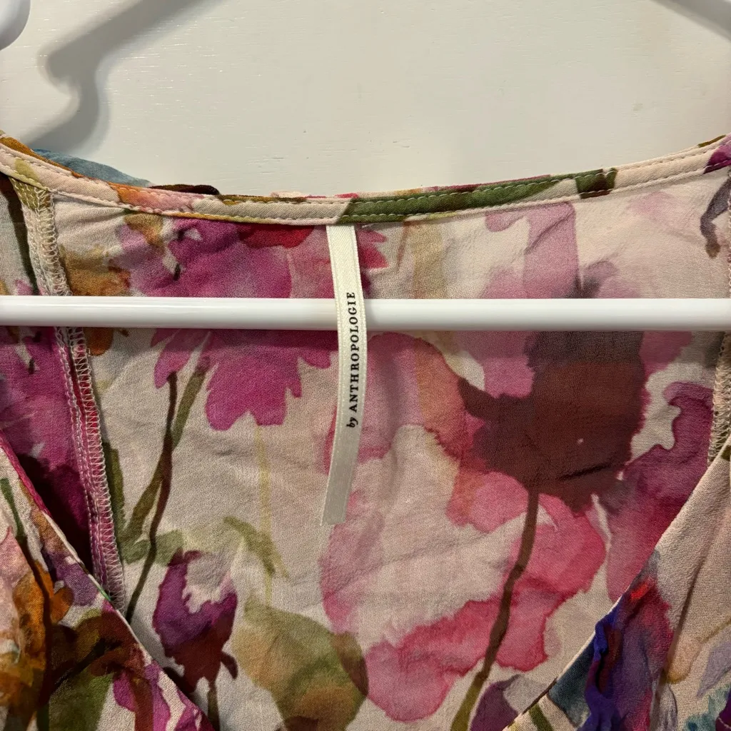 Anthropologie Flutter-Sleeve V-Neck Blouse - Image 4