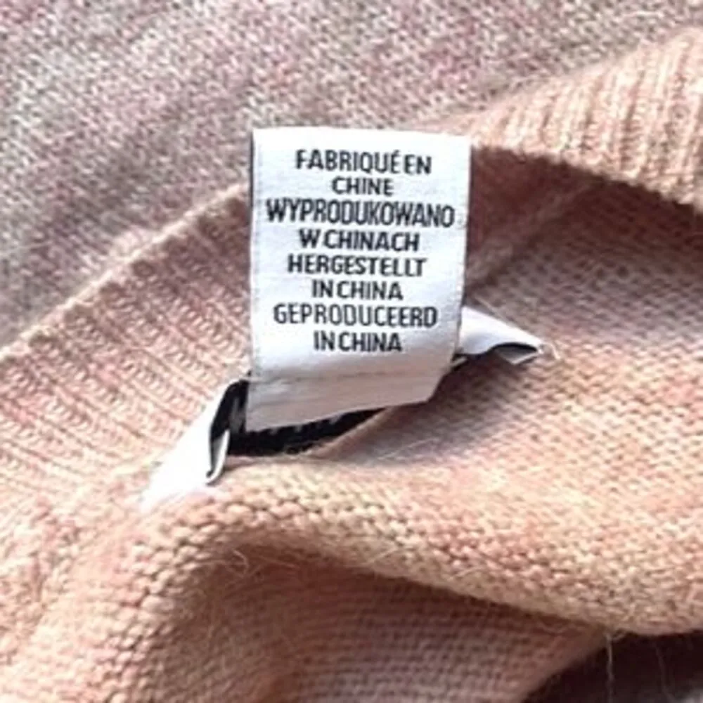 William Rast Sweater Center Seam Back V Blush Pink Pom Alpaca Blend Size Small - Image 9