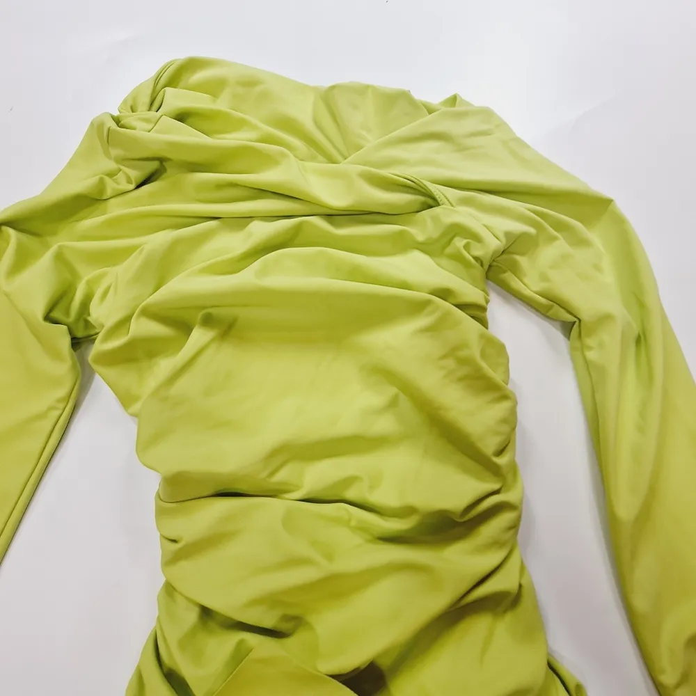 L'Academie Cachet Mini Dress in Chartreuse - Image 5