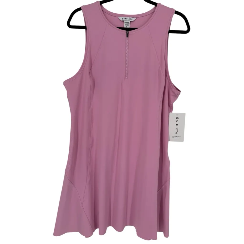 NWT Athleta Women's Ace Tennis Dress Pink Sleeveless Size XL Sporty Activewear - Image 7