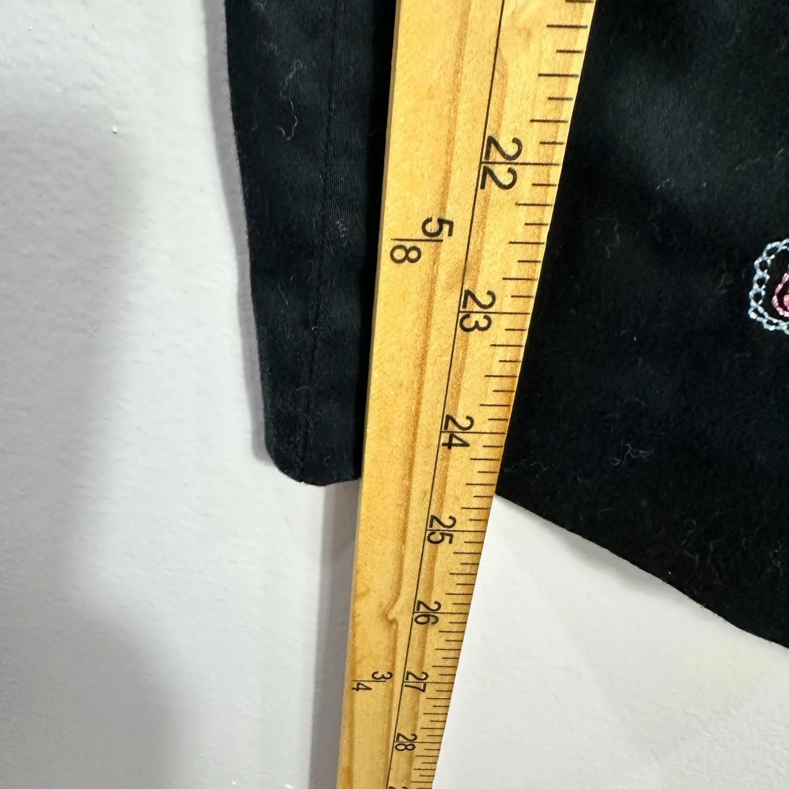 Talbots Pants 10 Black Embroidered Butterfly Y2K Fairycore Cottagecore Stretch - Image 6