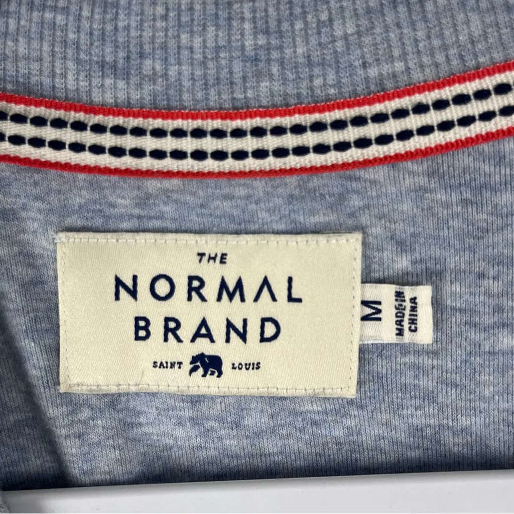 THE NORMAL BRAND Light Blue Long Sleeves Accent Hem Button Henley Top Medium - Image 3