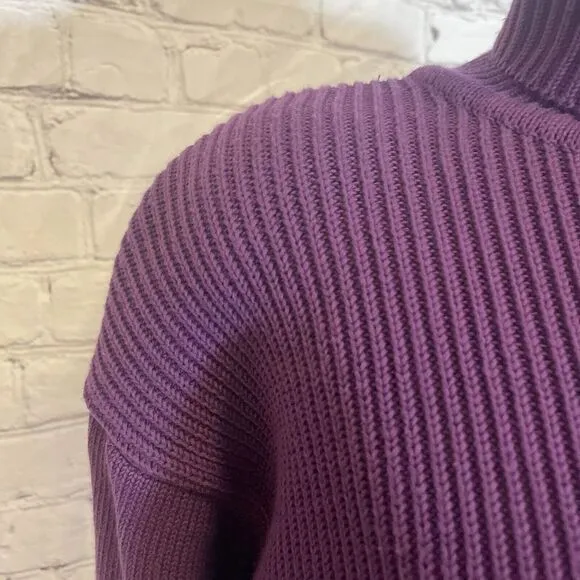 Counterparts ladies sweater Turtleneck size M Vintage Purple Shoulder Pads VTG - Image 2