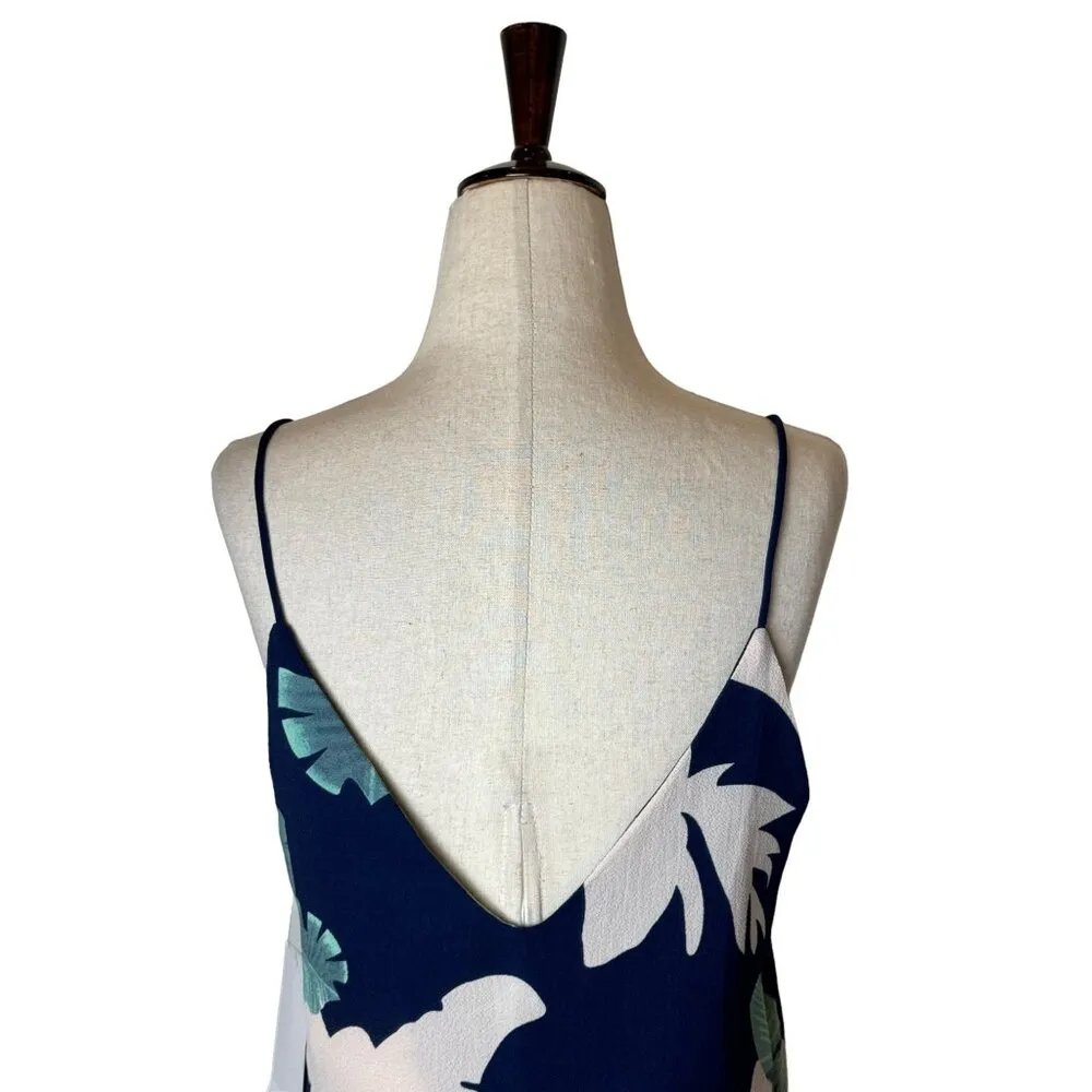 Goodnight Macaroon Dress Women Large Blue Palm Tropical Print Shift Mini Sundres - Image 5