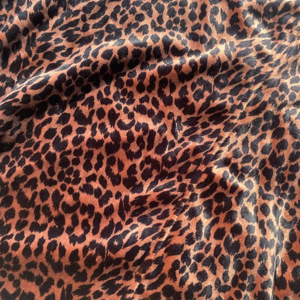 Vintage Maxi Velour Cheetah Print Dress Medium Blue J retro Y2K Black - Image 4