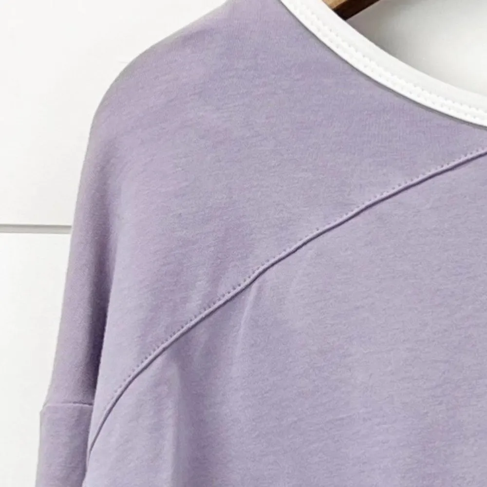 Pendleton NEW  Womens L Knit Shirt Lilac Light Purple White Trim Long Sleeve - Image 4