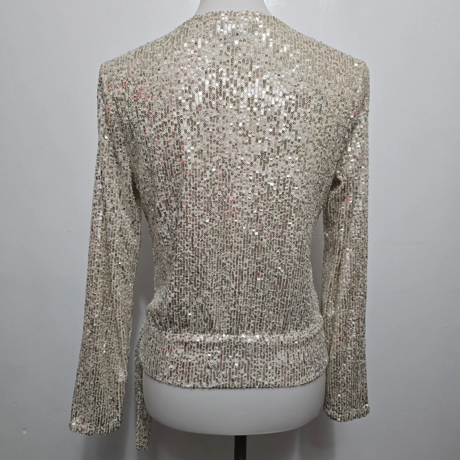 INC International Concepts Sequin Top Womens Size Small Party Sparkle Gold - Image 5