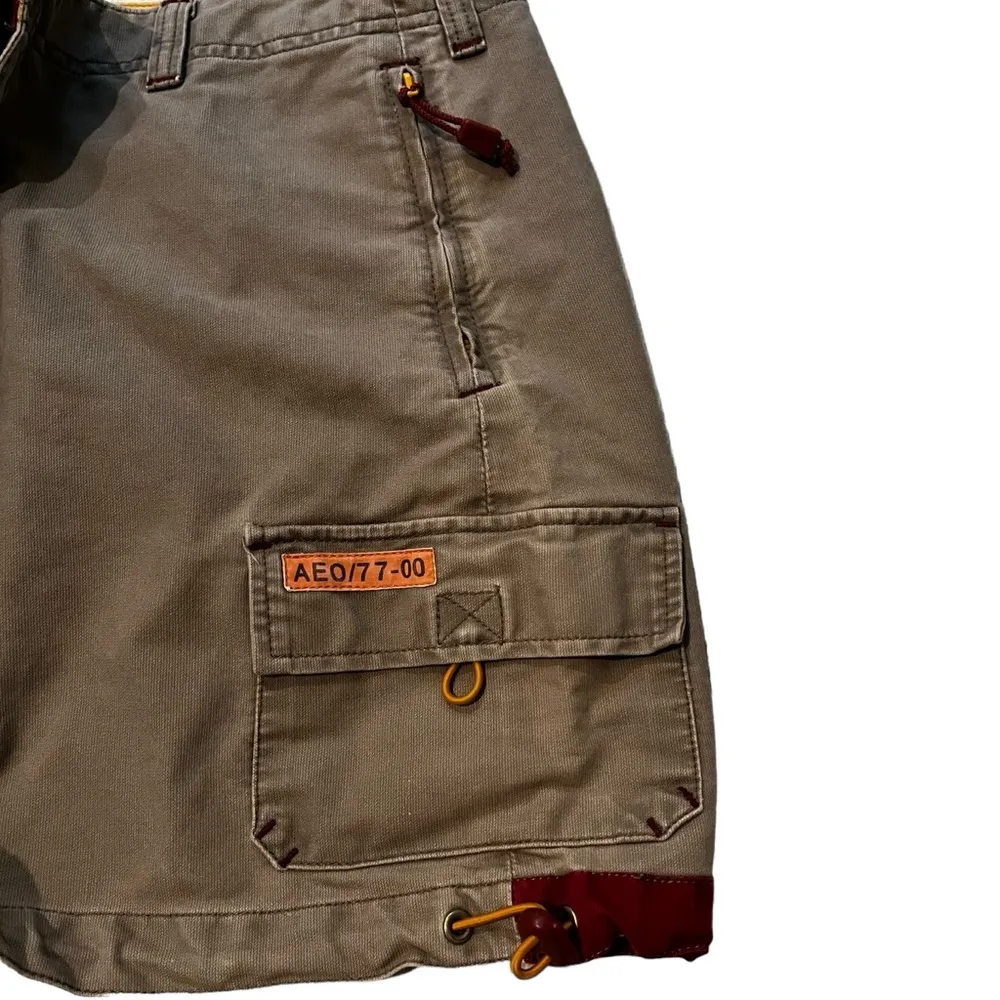 Rare Vintage 90’s American Eagle Utility Cargo Tactical Khaki Gorp Skirt, Sz 4 - Image 7