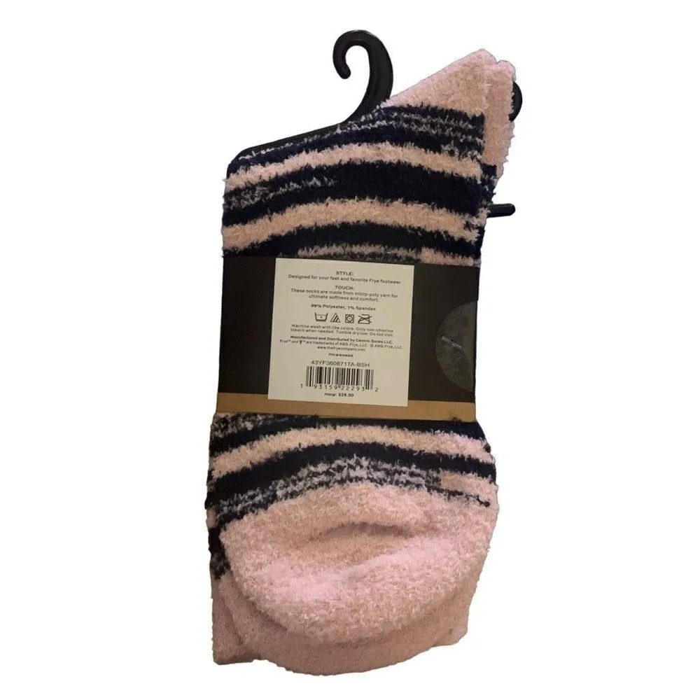 Frye Super Soft Women’s Fuzzy Pink Boots Socks 2 Pair New - Image 3