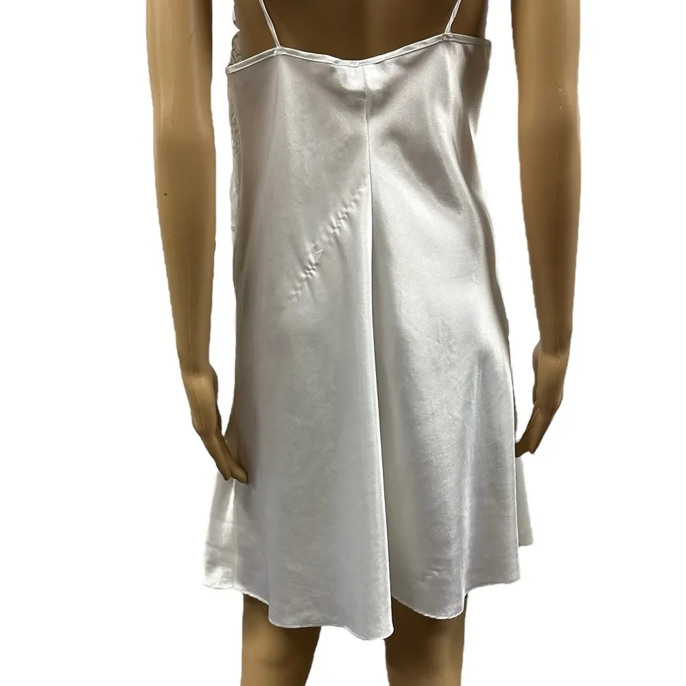 Private Luxuries White Embroidered Slip Night Dress Spaghetti Strap Womens M Size M - Image 4