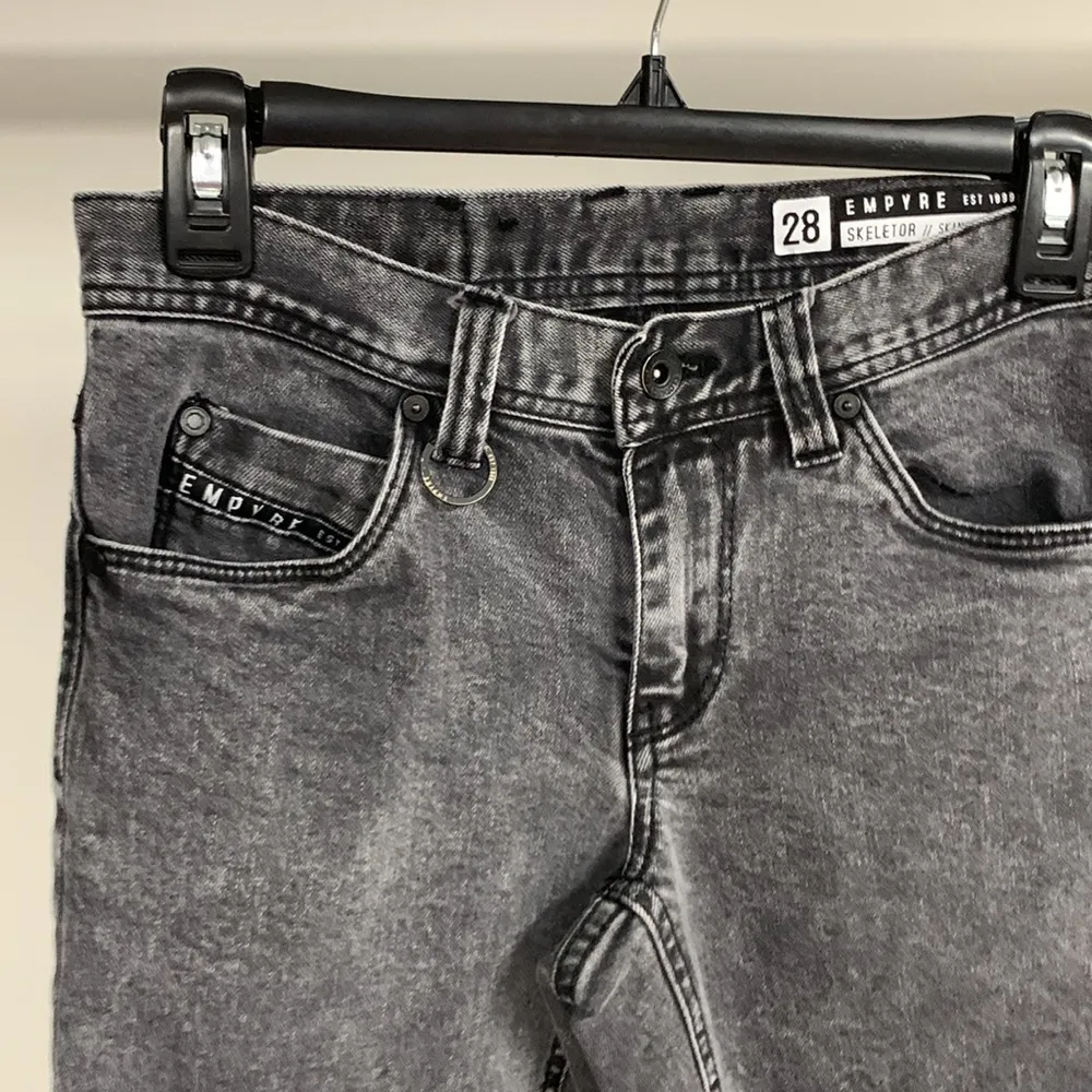 Empyre Skeletor Skinny Stretchy Jeans Size 28 Black - Image 2