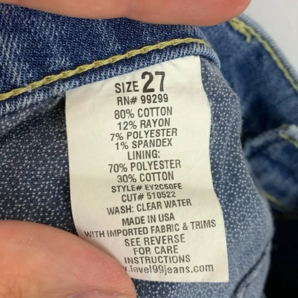 Level 99 Clearwater Aubrey Relaxed Cropped Skinny Jeans Blue Size 27 - Image 6