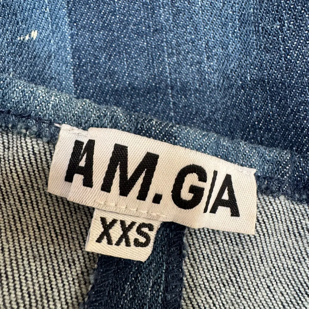 I.Am.Gia Despina Bleached Tie Dye Denim Halter Crop Top size XXS - Image 14