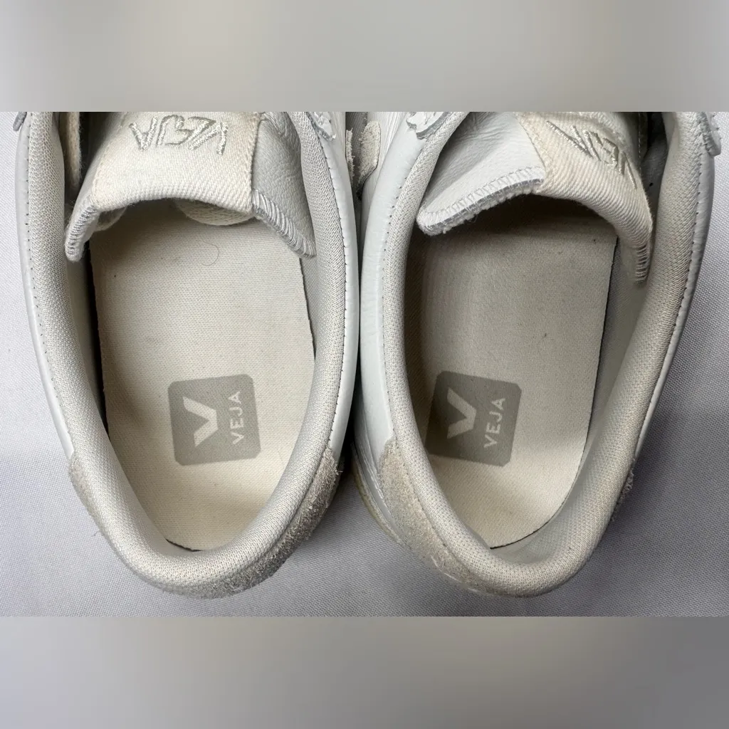 Veja V-12 Leather Sneakers | White/Beige | Men’s 9 / Women’s 11 | - Image 8