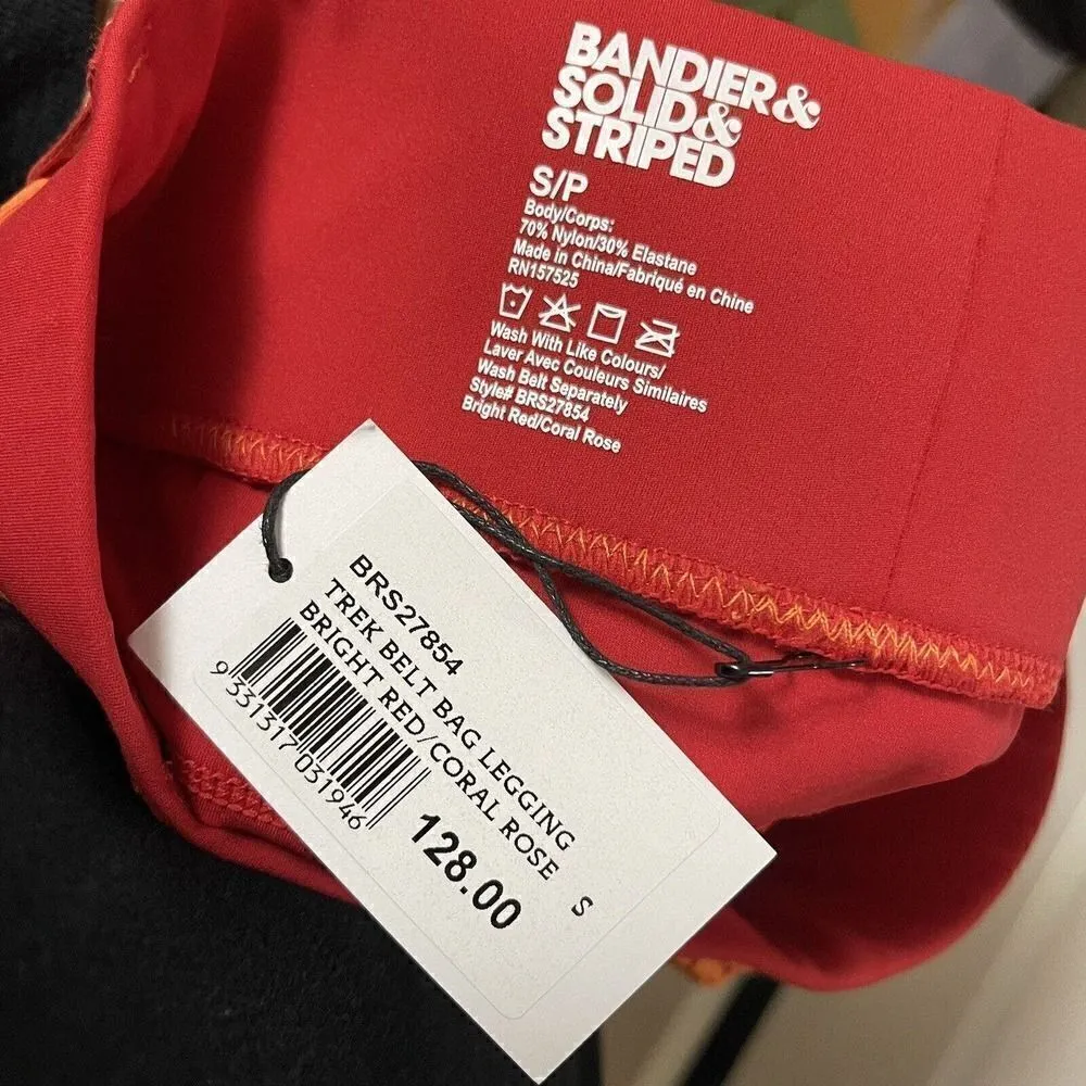 NEW! BANDIER & SOLID & STRIPED trek belt bag high waist legging bright red coral - Image 6